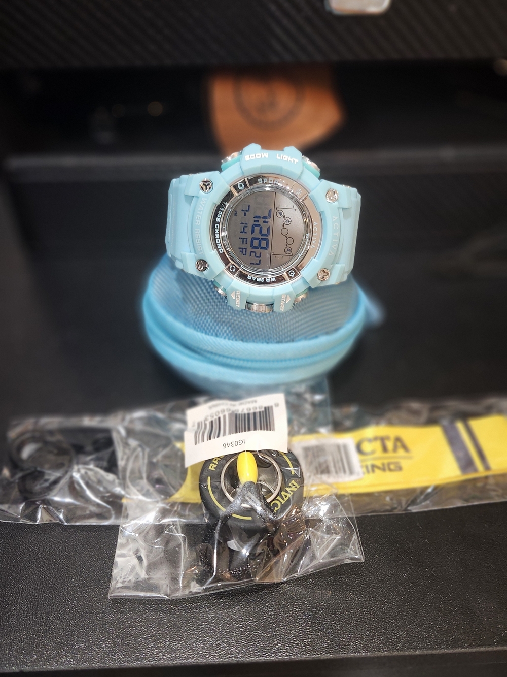 light blue Activa x Invicta Digital W/ Racing Accessories